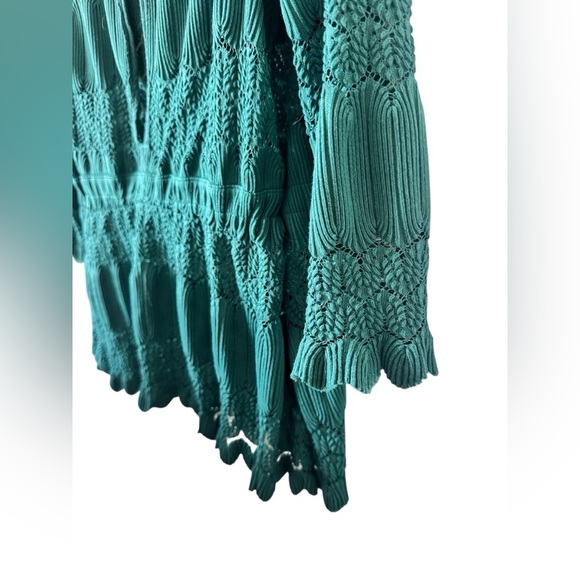 Free People Fire Island Knit Blouse Green Size S - Picture 4 of 14